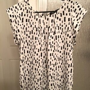 Alice Blue Medium White and Black Blouse